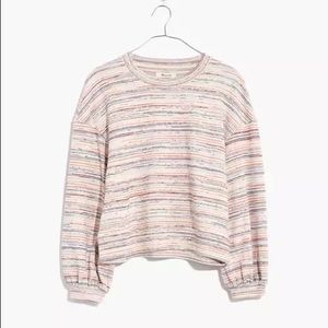 Madewell Bubble-sleeve rainbow crop top